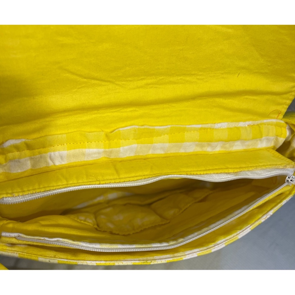 Hand Crafted Yellow And White Checked Crossbody Purse - New - Picture 5 of 9